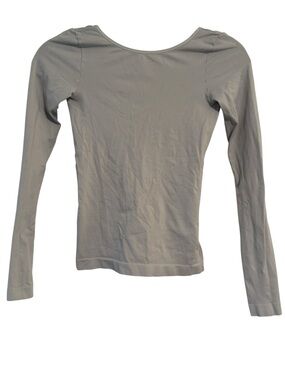 Intimately Free People Blue-Grey Long Sleeve Scoop Back Top